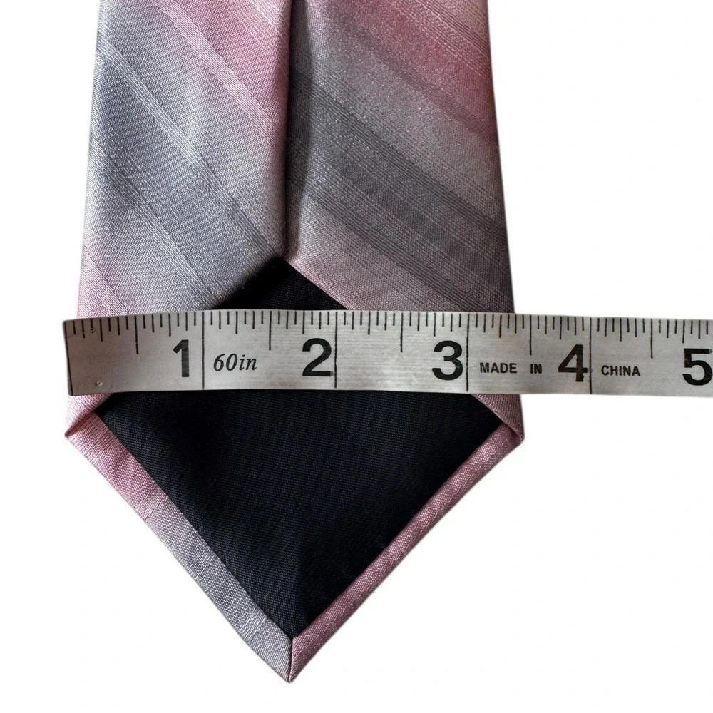 Axist Mens Silk Neck Tie Quiet Luxury Old Money Career Professional Striped Pink